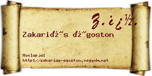 Zakariás Ágoston névjegykártya